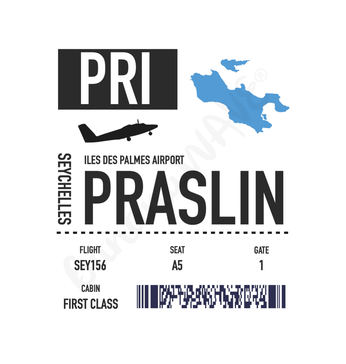 « Iles Des Palmes Airport » Praslin T-Shirt