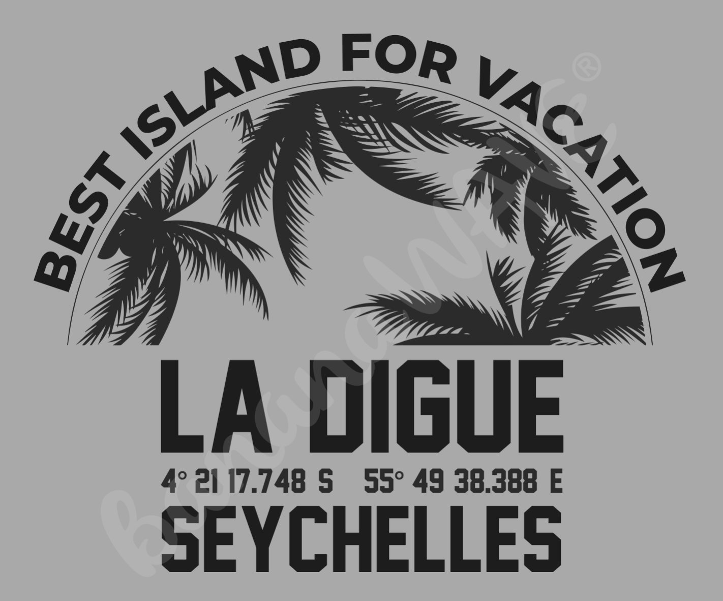 La Digue Island T-Shirt Light Grey